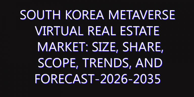 South Korea Metaverse Virtual Real Estate Market: Size, Share, Scope, Trends, and Forecast-2026-2035