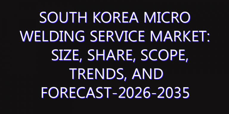 South Korea Micro Welding Service Market: Size, Share, Scope, Trends, and Forecast-2026-2035