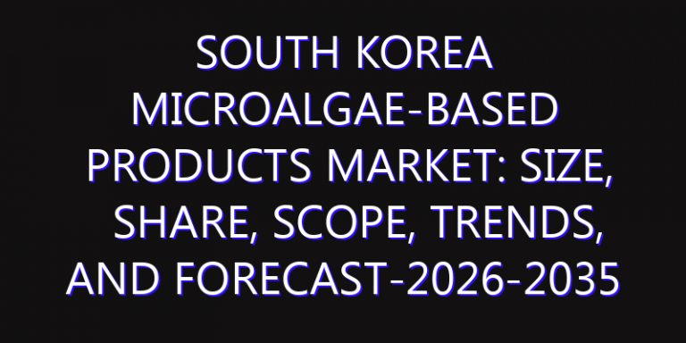 South Korea Microalgae-based Products Market: Size, Share, Scope, Trends, and Forecast-2026-2035