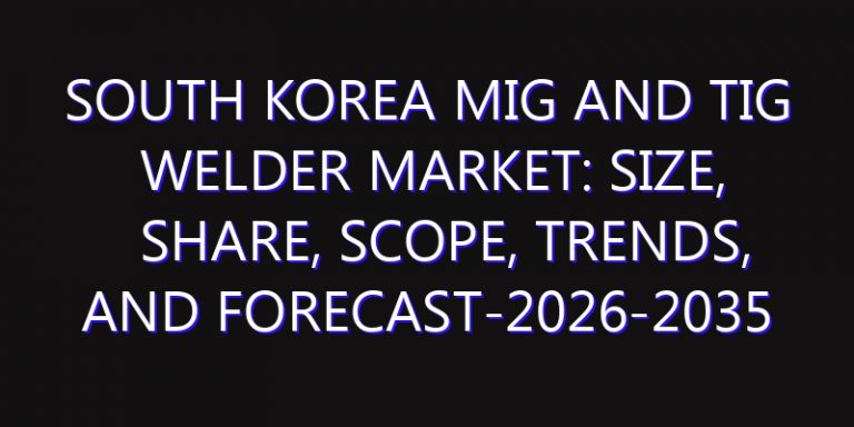 South Korea MIG and TIG Welder Market: Size, Share, Scope, Trends, and Forecast-2026-2035