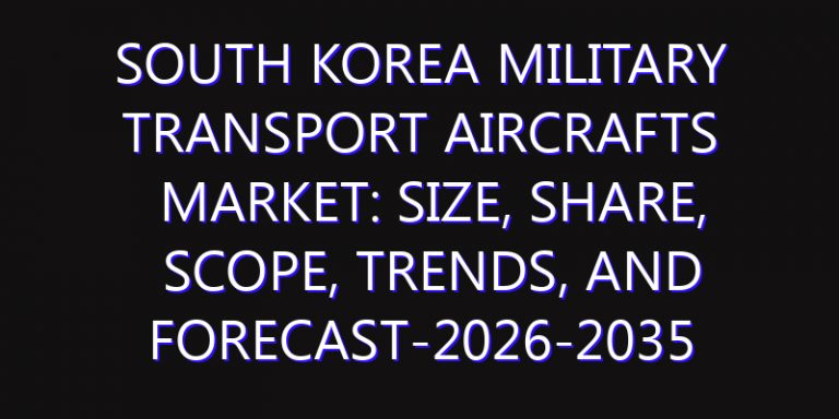 South Korea Military Transport Aircrafts Market: Size, Share, Scope, Trends, and Forecast-2026-2035