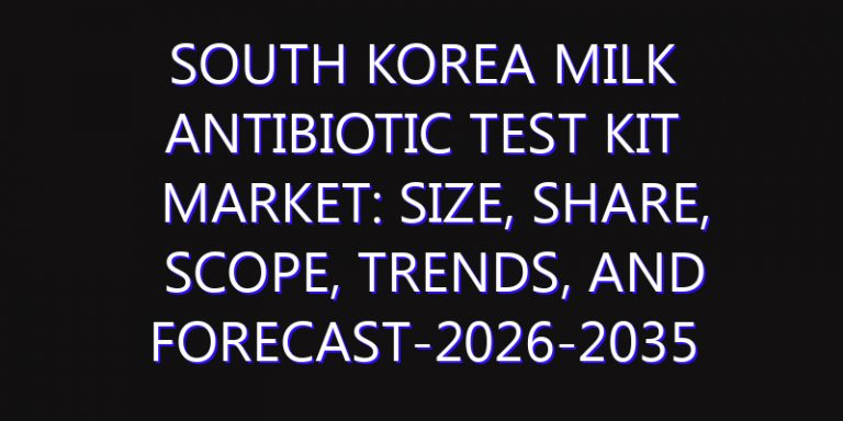 South Korea Milk Antibiotic Test Kit Market: Size, Share, Scope, Trends, and Forecast-2026-2035