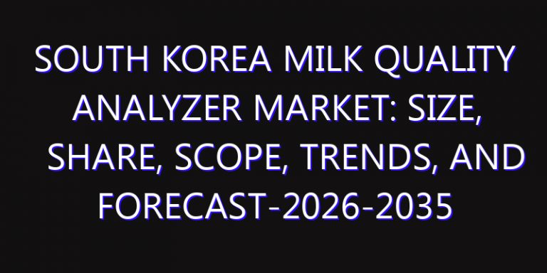 South Korea Milk Quality Analyzer Market: Size, Share, Scope, Trends, and Forecast-2026-2035