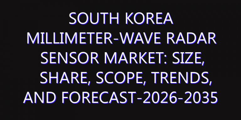 South Korea Millimeter-wave Radar Sensor Market: Size, Share, Scope, Trends, and Forecast-2026-2035