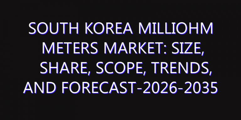 South Korea Milliohm Meters Market: Size, Share, Scope, Trends, and Forecast-2026-2035