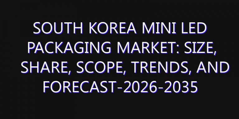South Korea Mini LED Packaging Market: Size, Share, Scope, Trends, and Forecast-2026-2035