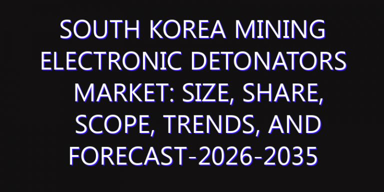 South Korea Mining Electronic Detonators Market: Size, Share, Scope, Trends, and Forecast-2026-2035