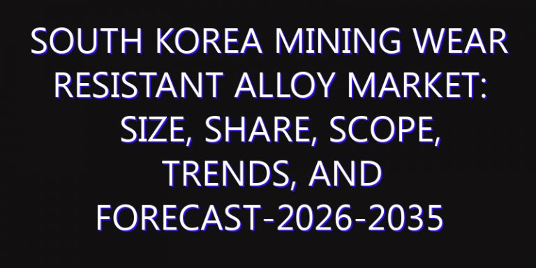 South Korea Mining Wear Resistant Alloy Market: Size, Share, Scope, Trends, and Forecast-2026-2035