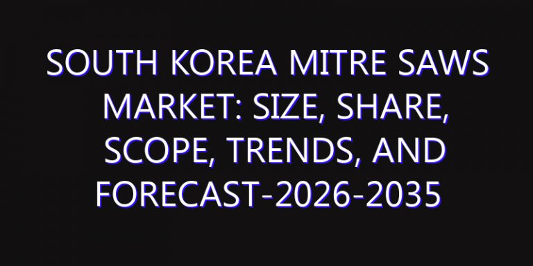 South Korea Mitre Saws Market: Size, Share, Scope, Trends, and Forecast-2026-2035