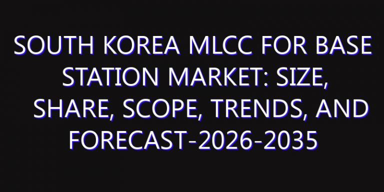 South Korea MLCC for Base Station Market: Size, Share, Scope, Trends, and Forecast-2026-2035