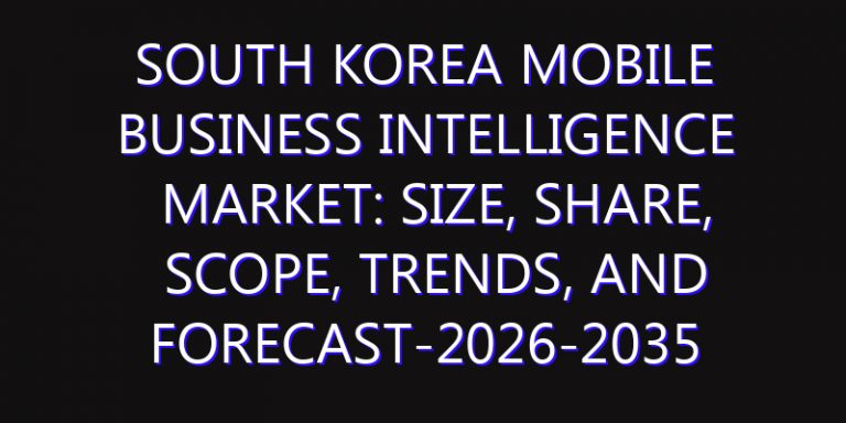 South Korea Mobile Business Intelligence Market: Size, Share, Scope, Trends, and Forecast-2026-2035