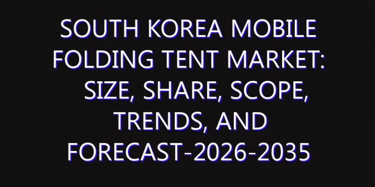 South Korea Mobile Folding Tent Market: Size, Share, Scope, Trends, and Forecast-2026-2035