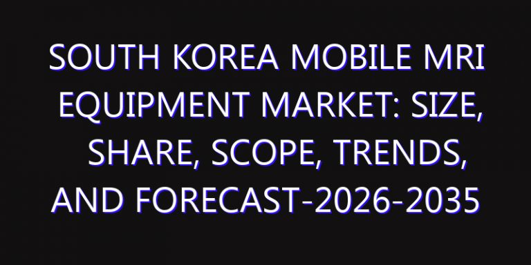 South Korea Mobile MRI Equipment Market: Size, Share, Scope, Trends, and Forecast-2026-2035