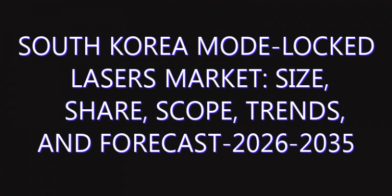 South Korea Mode-Locked Lasers Market: Size, Share, Scope, Trends, and Forecast-2026-2035
