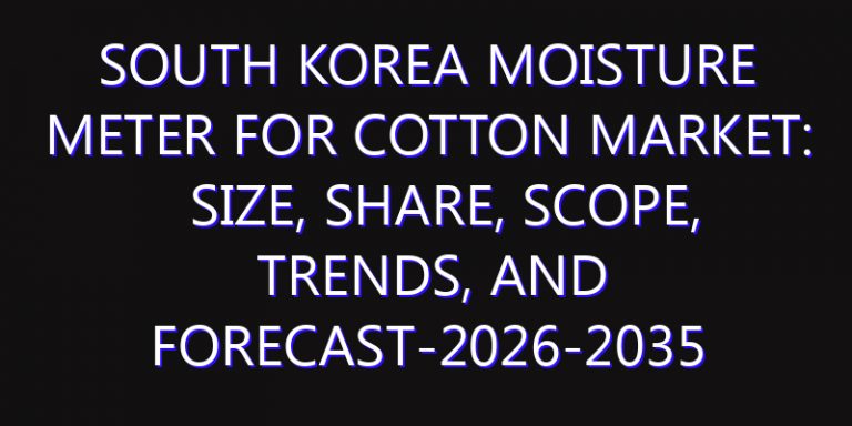 South Korea Moisture Meter For Cotton Market: Size, Share, Scope, Trends, and Forecast-2026-2035