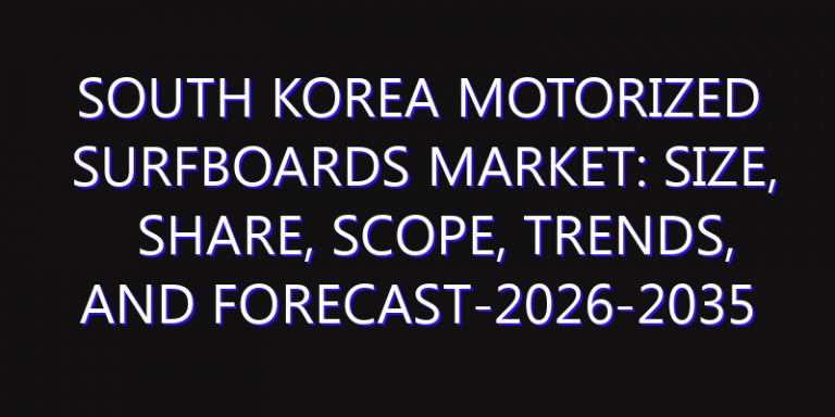South Korea Motorized Surfboards Market: Size, Share, Scope, Trends, and Forecast-2026-2035