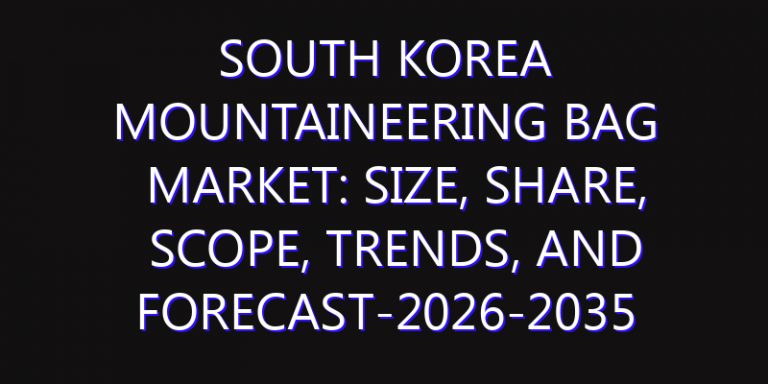 South Korea Mountaineering Bag Market: Size, Share, Scope, Trends, and Forecast-2026-2035