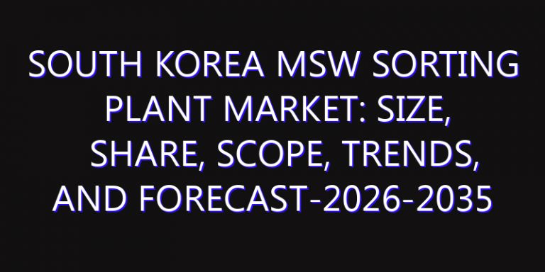 South Korea MSW Sorting Plant Market: Size, Share, Scope, Trends, and Forecast-2026-2035