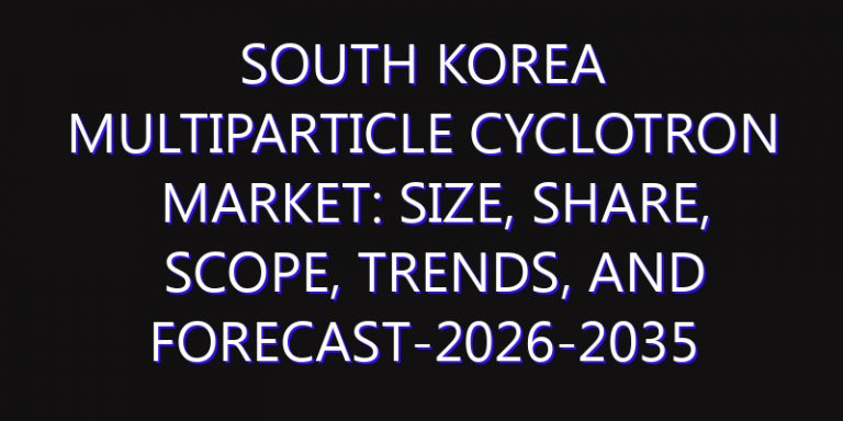 South Korea Multiparticle Cyclotron Market: Size, Share, Scope, Trends, and Forecast-2026-2035