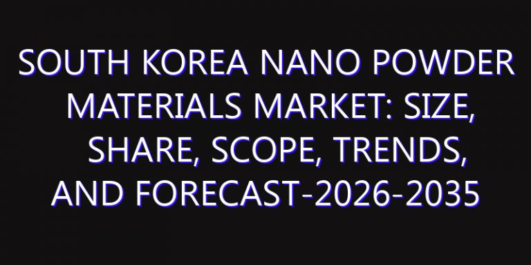 South Korea Nano Powder Materials Market: Size, Share, Scope, Trends, and Forecast-2026-2035