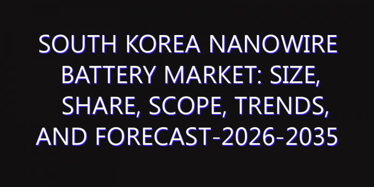 South Korea Nanowire Battery Market: Size, Share, Scope, Trends, and Forecast-2026-2035