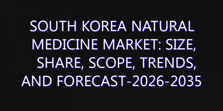 South Korea Natural Medicine Market: Size, Share, Scope, Trends, and Forecast-2026-2035