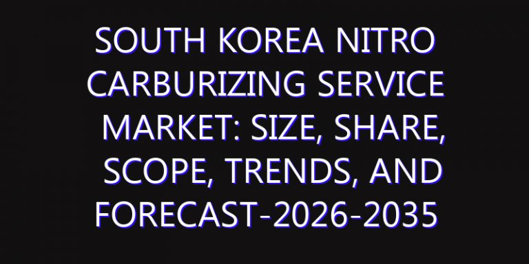 South Korea Nitro Carburizing Service Market: Size, Share, Scope, Trends, and Forecast-2026-2035