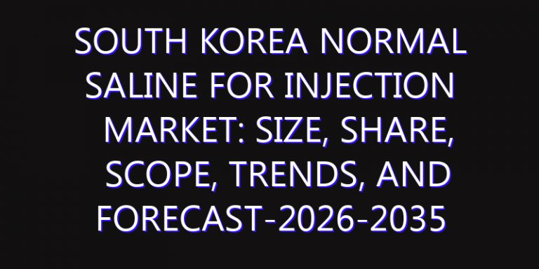 South Korea Normal Saline For Injection Market: Size, Share, Scope, Trends, and Forecast-2026-2035