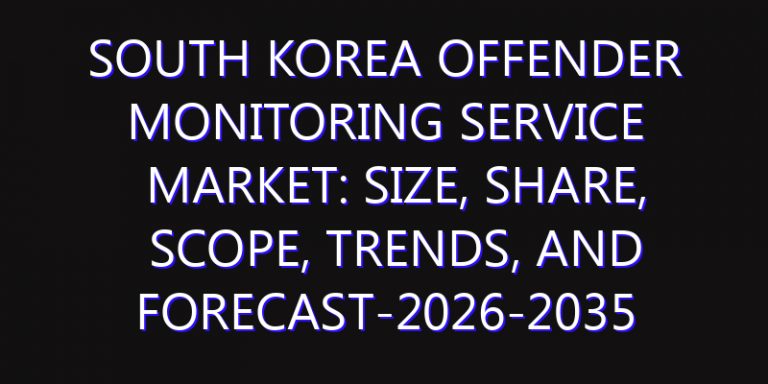 South Korea Offender Monitoring Service Market: Size, Share, Scope, Trends, and Forecast-2026-2035