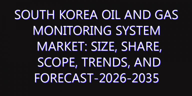 South Korea Oil and Gas Monitoring System Market: Size, Share, Scope, Trends, and Forecast-2026-2035