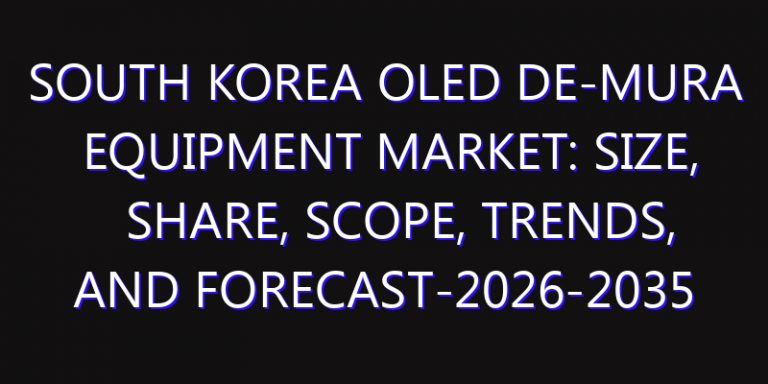 South Korea OLED De-mura Equipment Market: Size, Share, Scope, Trends, and Forecast-2026-2035
