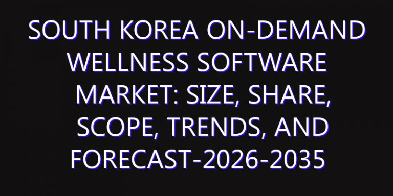 South Korea On-Demand Wellness Software Market: Size, Share, Scope, Trends, and Forecast-2026-2035