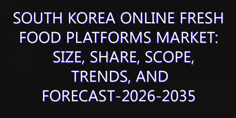 South Korea Online Fresh Food Platforms Market: Size, Share, Scope, Trends, and Forecast-2026-2035