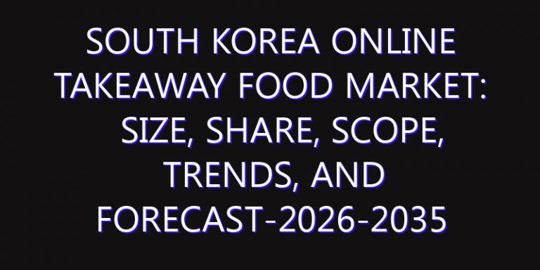South Korea Online Takeaway Food Market: Size, Share, Scope, Trends, and Forecast-2026-2035