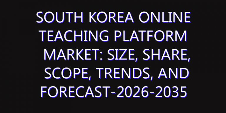South Korea Online Teaching Platform Market: Size, Share, Scope, Trends, and Forecast-2026-2035