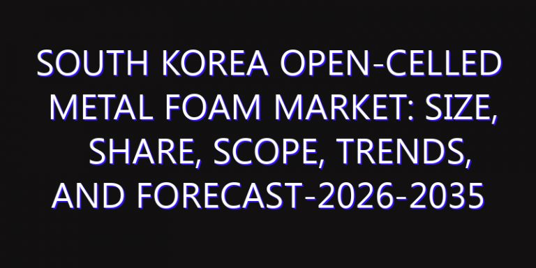 South Korea Open-Celled Metal Foam Market: Size, Share, Scope, Trends, and Forecast-2026-2035