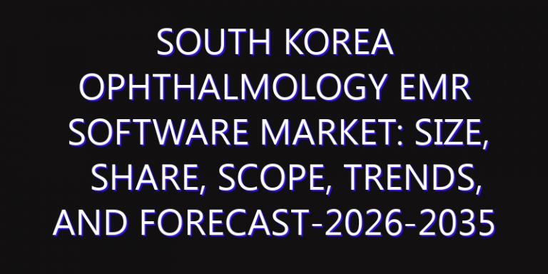 South Korea Ophthalmology EMR Software Market: Size, Share, Scope, Trends, and Forecast-2026-2035