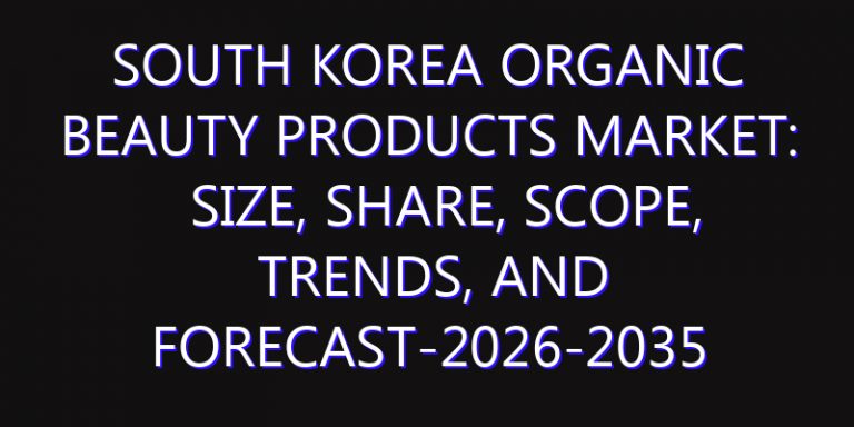 South Korea Organic Beauty Products Market: Size, Share, Scope, Trends, and Forecast-2026-2035