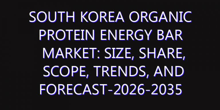 South Korea Organic Protein Energy Bar Market: Size, Share, Scope, Trends, and Forecast-2026-2035