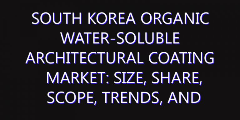 South Korea Organic Water-soluble Architectural Coating Market: Size, Share, Scope, Trends, and Forecast-2026-2035