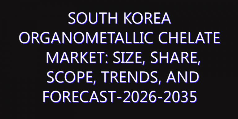 South Korea Organometallic Chelate Market: Size, Share, Scope, Trends, and Forecast-2026-2035