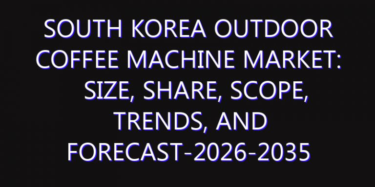 South Korea Outdoor Coffee Machine Market: Size, Share, Scope, Trends, and Forecast-2026-2035