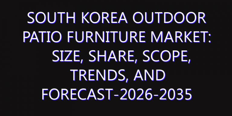 South Korea Outdoor Patio Furniture Market: Size, Share, Scope, Trends, and Forecast-2026-2035