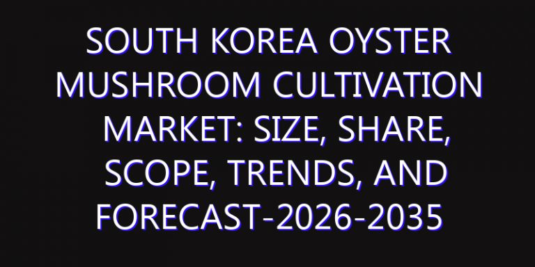 South Korea Oyster Mushroom Cultivation Market: Size, Share, Scope, Trends, and Forecast-2026-2035