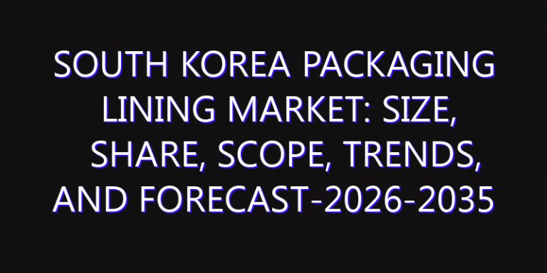 South Korea Packaging Lining Market: Size, Share, Scope, Trends, and Forecast-2026-2035