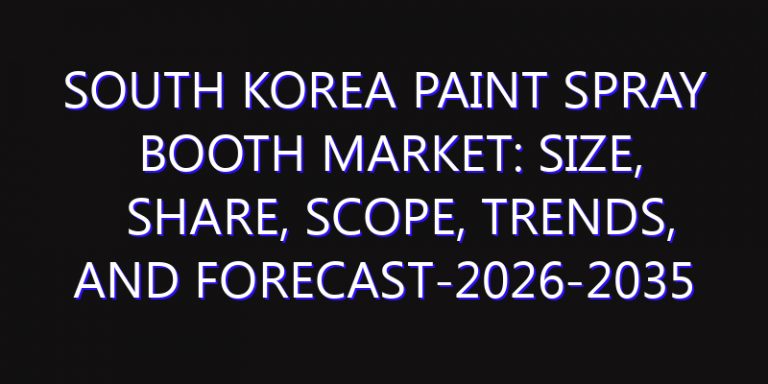 South Korea Paint Spray Booth Market: Size, Share, Scope, Trends, and Forecast-2026-2035
