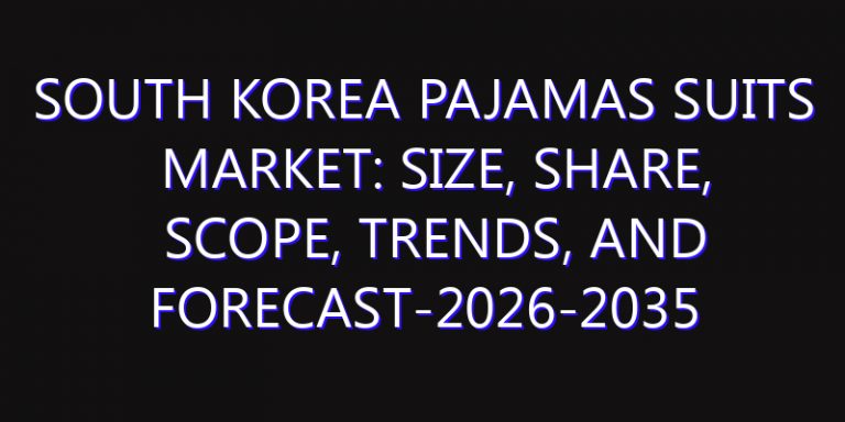 South Korea Pajamas Suits Market: Size, Share, Scope, Trends, and Forecast-2026-2035