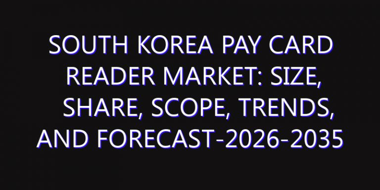 South Korea Pay Card Reader Market: Size, Share, Scope, Trends, and Forecast-2026-2035
