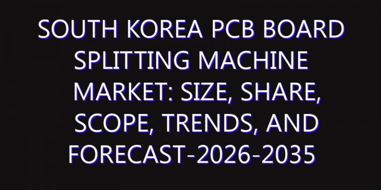 South Korea PCB Board Splitting Machine Market: Size, Share, Scope, Trends, and Forecast-2026-2035