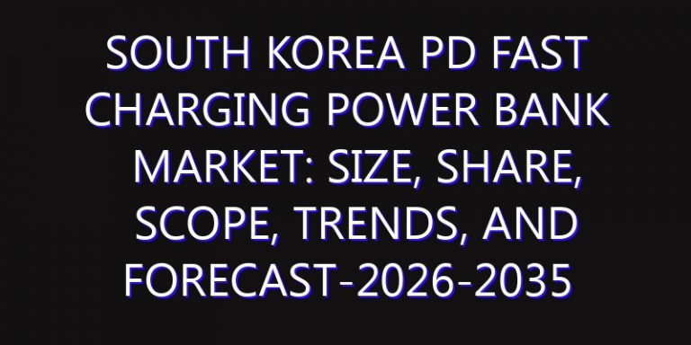 South Korea PD Fast Charging Power Bank Market: Size, Share, Scope, Trends, and Forecast-2026-2035